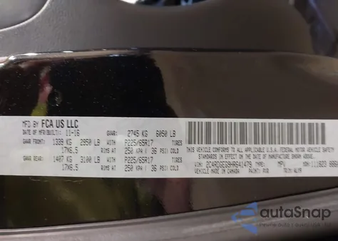 2017 Dodge Grand Caravan Gt z USA, uszkodzony, nr VIN 2C4RDGEG9HR641479